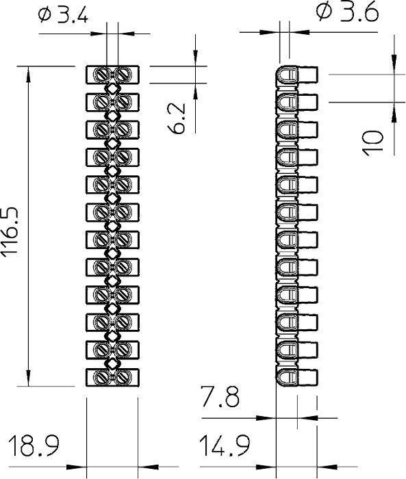 Колодка клеммная 74 CE WS, 41А (6мм2) полипропилен белый (OBO)