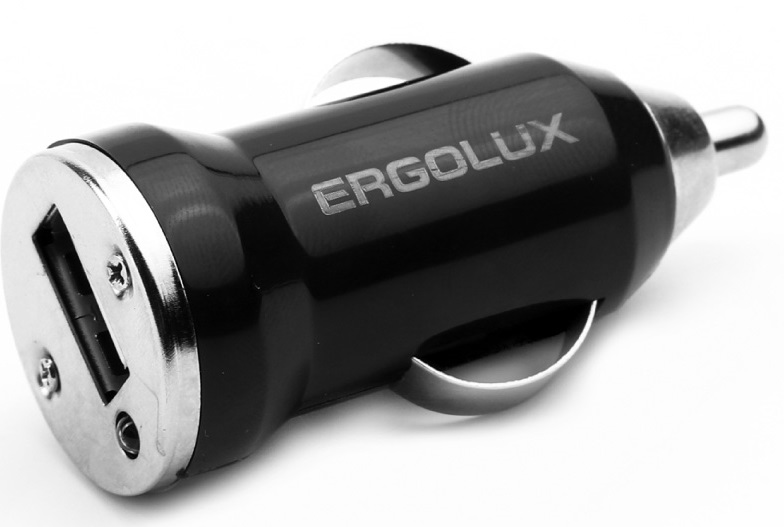Автомобильное ЗУ ERGOLUX ELX-CA01P-C02 ПРОМО (1USB, 12В, 5V/2А, LED, Черный, Пакет )