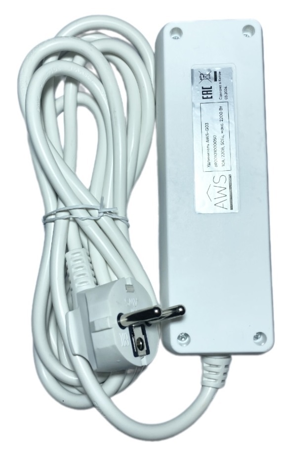 Удлинитель бытовой 3гн. 3м с/з ПВС 3x1mm2 AWS-G03-3 AWSPRODUCTS
