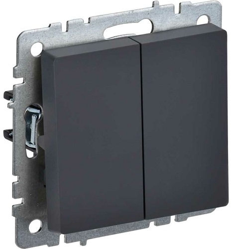 Выключатель проходной 2-кл. графит BRITE IEK