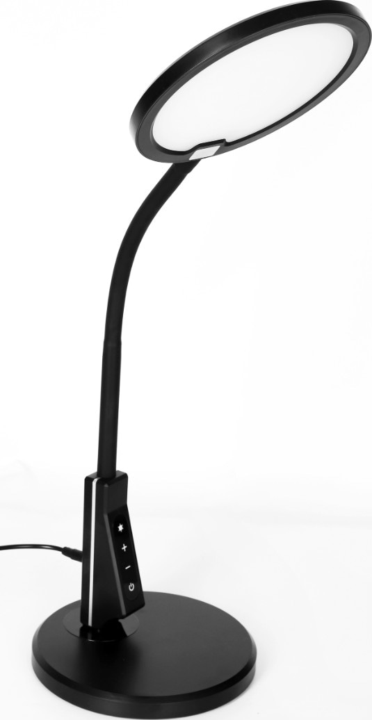 Cветильник настольный Camelion KD-836 C02 черн. LED(7Вт,230В,450лм,сенс.рег.ярк и цвет.темп,USB-5В,1