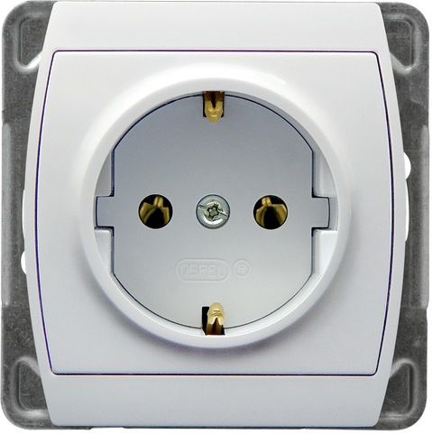 Розетка GP-1JS 377 одинарная "шуко" (без рамки)
