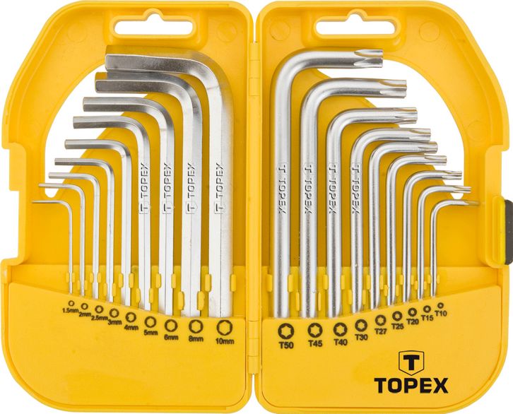 Ключи шестигранные и Torx, набор 18 шт  TOPEX
