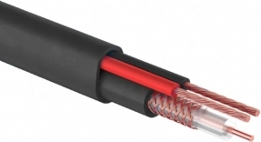 Кабель для видеонаблюдения КВК-П-2 + 2х0,75мм2 (CCA), (96), 200м., черный, OUTDOOR  PROCONNECT