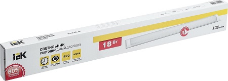 Светильник LED ДБО 5003 18Вт 4000К 1200Lm IP20 600мм алюминий IEK