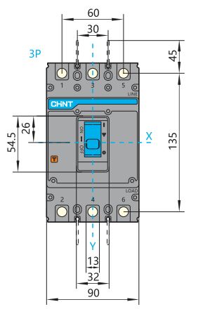 Автоматический выключатель NXM-160S 160A 35kA 3p CHINT