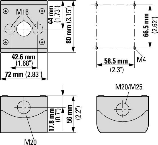 Корпус для поверхностн. монтажа M22-I1 одинар.