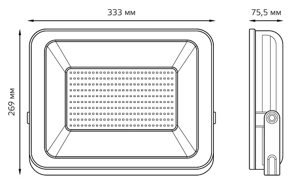 Прожектор LED Elementary 6500K 200W 17000Lm IP65 черный Gauss