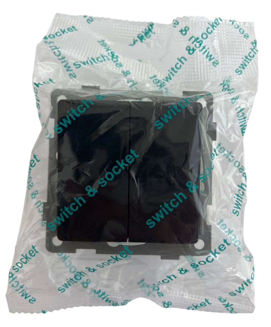 Выключатель 2-кл. чёрный U2B-002-1 SoftTouch "Uno" AWSproducts