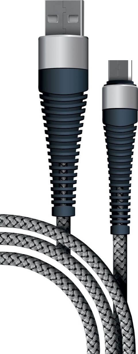 Дата-кабель Fishbone USB-micro USB; 3А;1м; space grey Borasco