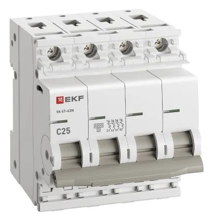 Автоматический выключатель ВА 47-63N C25/4 6кА Proxima EKF