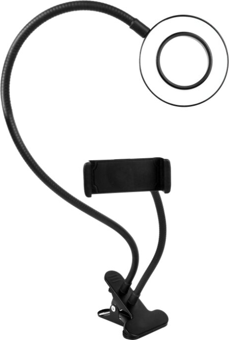 Cветильник Camelion KD-848 C02 LED(кольцевой 7 Вт, подставка для смартфона, на клипсе)