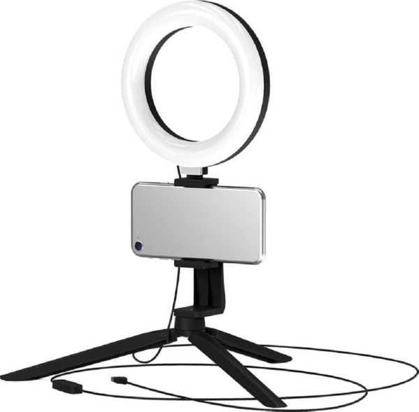 Светильник LED Gauss кольцевой 10W 600lm 3000-6500K 5V USB IP20 160*23мм черный дим, пульт
