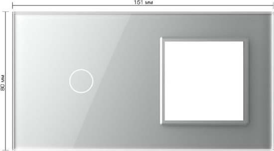 Панель для сенсорного выключателя и розетки (1+Р) Серый Livolo