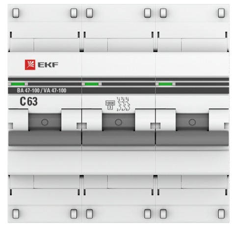 Автоматический выключатель ВА 47-100 C63/3 10кА Proxima EKF