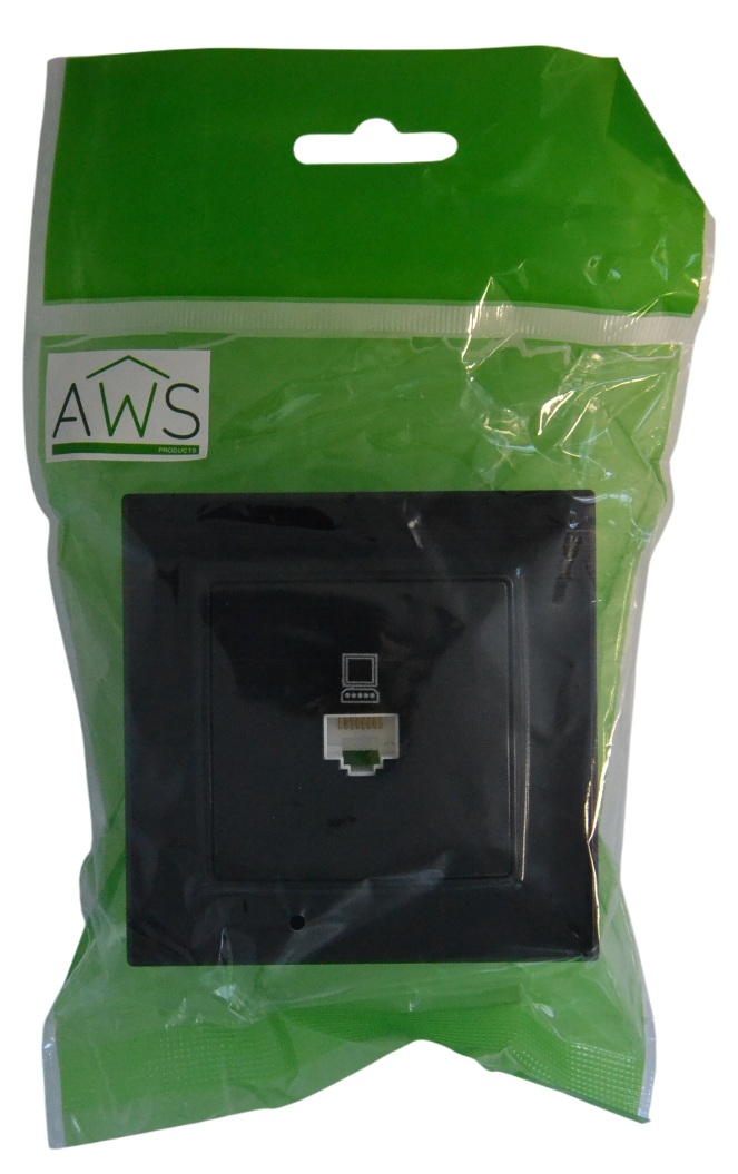 Розетка RJ45 (cat 5e) 1-я чёрная SD-P1015B AWSPRODUCTS