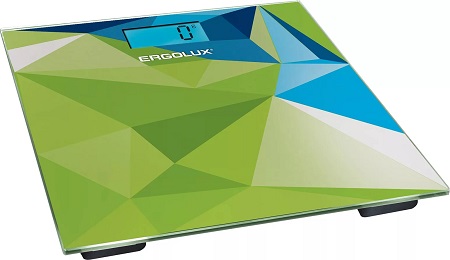 Весы напольные абстракция зелено-синяя (до 180 кг, LED подсветка) ERGOLUX ELX-SB03-C34