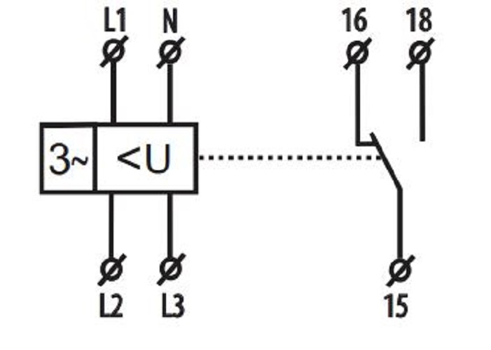 Реле контроля наличия и чередования фаз HRN-55N (380В, 8А)