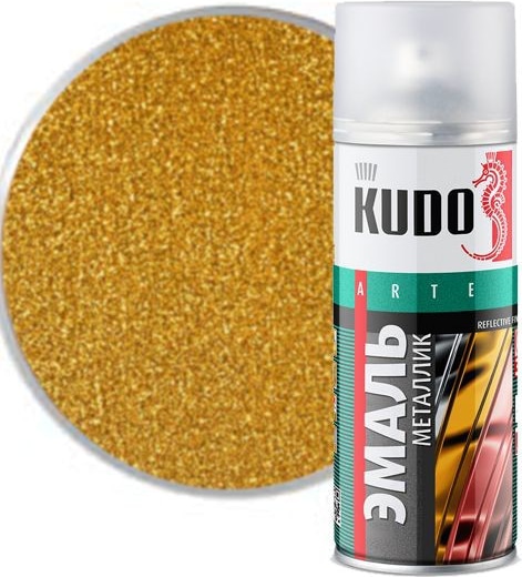 Эмаль металлик золото 520мл KUDO