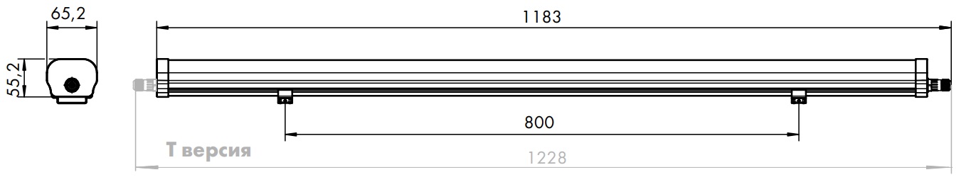 Светильник линейный LED WP-C-1200-46-865-T 46W 6500K 6000Lm IP65 1200мм (сквозн.подкл) VS