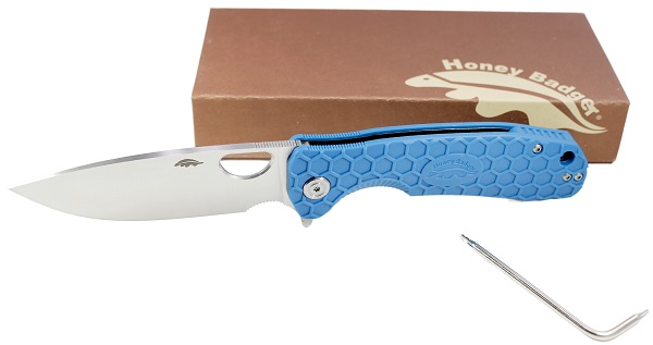 Нож Honey Badger Flipper L (HB1004) с голубой рукоятью