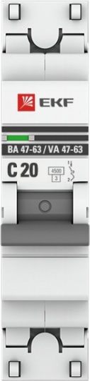 Автоматический выключатель ВА 47-63 C20/1 4.5кА Proxima EKF РАСПРОДАЖА