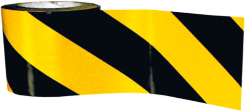 Лента оградительная ЛО-100Ж (желто-черная, 100м, 75мм, 50мкм)