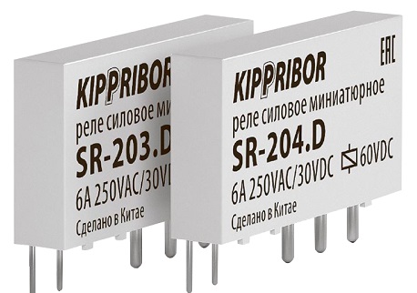 Ультратонкое реле SR-203.D 24DC, 1CO, 6A KIPPRIBOR