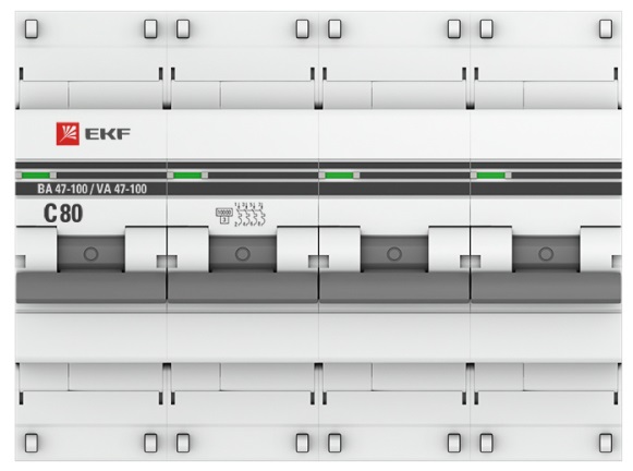 Автоматический выключатель ВА 47-100 C80/4 10кА Proxima EKF