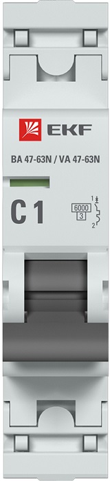 Автоматический выключатель 1P 1А (C) 6кА ВА 47-63N EKF PROxima