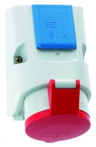 Розетка настенная 32A, 5р(3P+N+PE), 6h, 400V, IP44, комбинированная