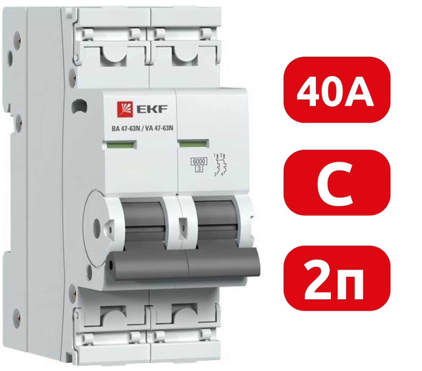 Автоматический выключатель ВА 47-63N C40/2 6кА Proxima EKF