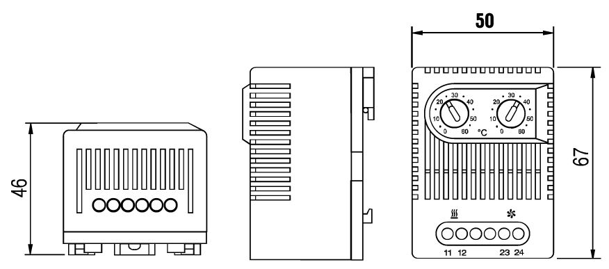 Двойной термостат NC+NO для управления нагревателем и вентилятором MTK-CT2