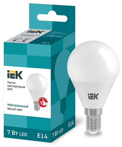 Лампа LED G45 E14 4000К 7Вт 630Lm IEK