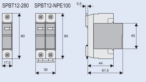 Разрядник перенапряжения SPDT3-335 1500V