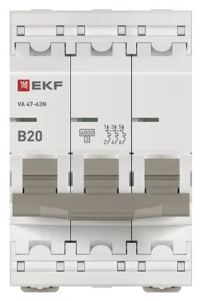 Автоматический выключатель ВА 47-63N B20/3 6кА Proxima EKF (без НДС)