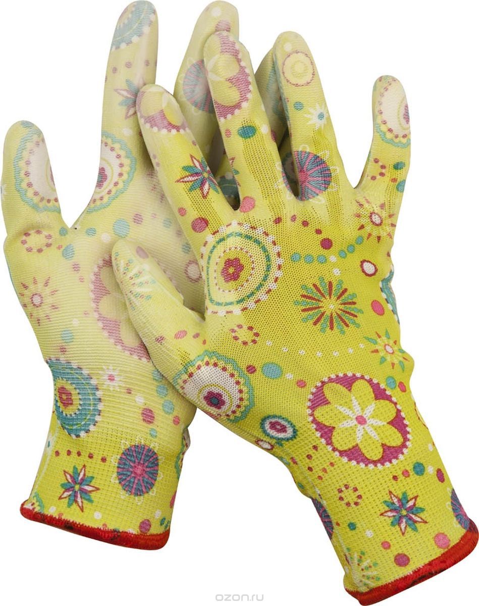 Перчатки садовые -10 (XL) цветные с покрытием 001061 ХС