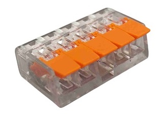 Клемма рычажковая 5 отверстий 0,2-4,0 32А SN-221415 (50шт) AWSPRODUCTS