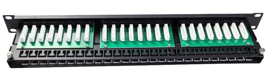 Коммутационная патч-панель Ripo 19", 1U, 48 порта, Cat.5e (Класс D), 100МГц, RJ45/8P8C, 110/KRONE, T