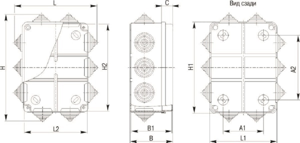 Коробка распред. о/п 150х110х70 IP55 СЕРАЯ 10 сальников КМ41242 IEK (30)