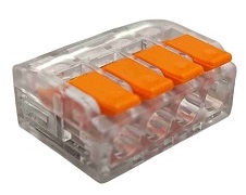 Клемма рычажковая 4 отверстия 0,2-4,0 32А SN-221414N (50шт) AWSPRODUCTS