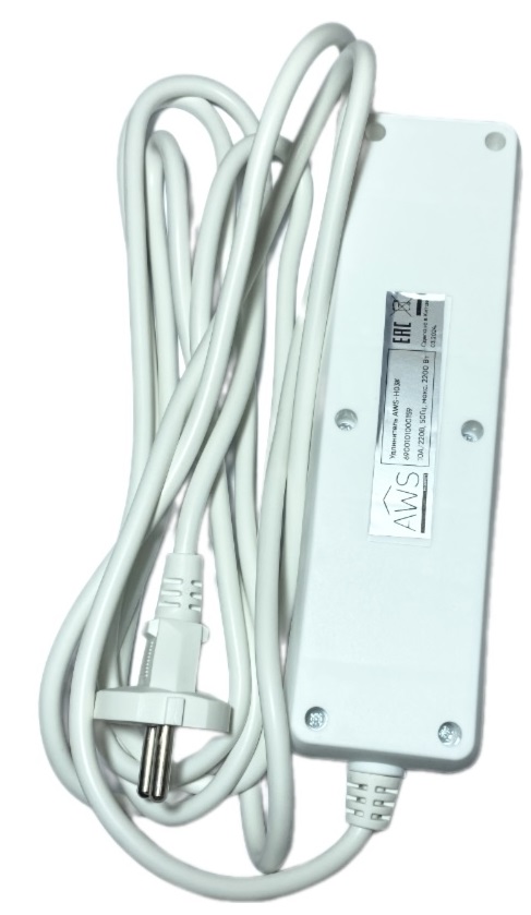 Удлинитель бытовой 3гн. 1,5м б/з с выкл. ПВС 2x0,75mm2 AWS-H03K-1,5 AWSproducts