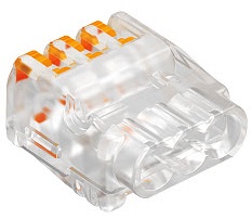 Клемма рычажковая 3 отверстия 0,2-2,5 24А прозрачная (OBO)