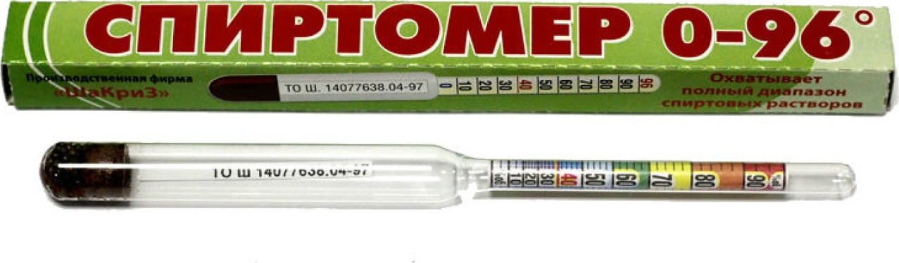 Ареометр-спиртомер от 0 до 96 гр. (большой) Стан
