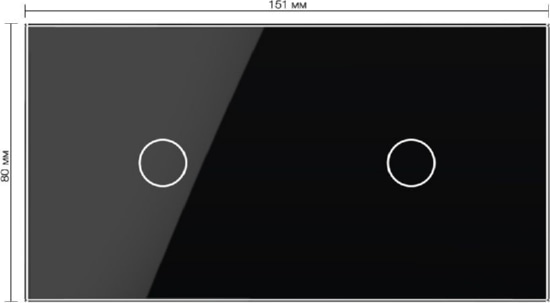 Панель для 2-х сенсорных выключателей (1+1) Черный Livolo