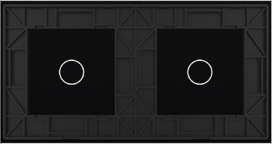 Панель для 2-х сенсорных выключателей (1+1) Черный Livolo