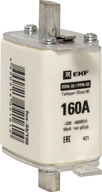 Вставка плавкая ППН-33 160/160А 660В габарит 00 EKF