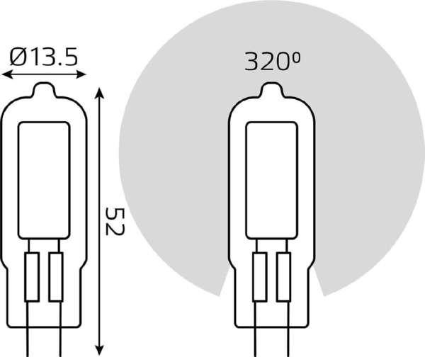 Лампа GAUSS LED G4 3.5W 220V 3000K 240lm стекло