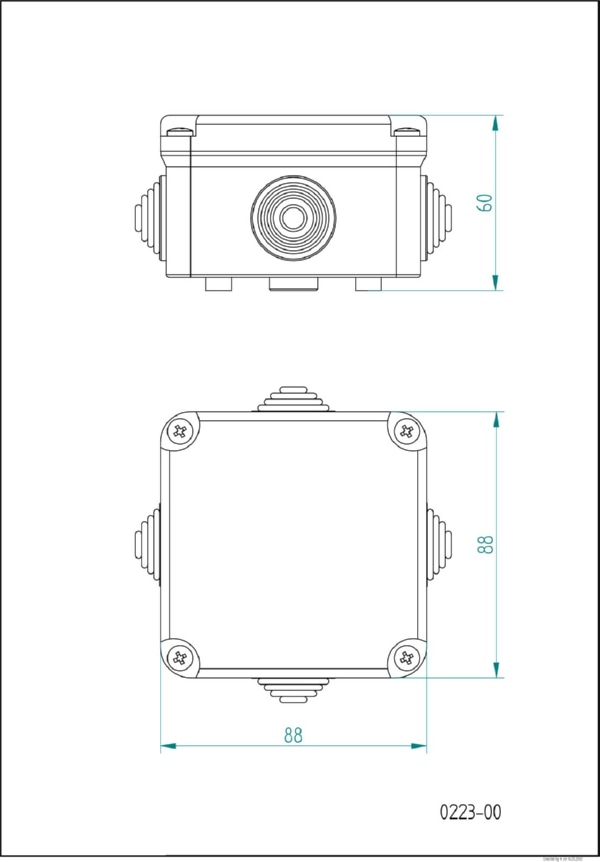 Коробка распред. PK-0 5*2,5  ip-42 с колод. (223-00) 92*92*50 (20 шт)