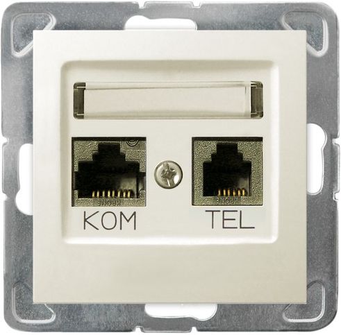 Розетка GPKT-Y/K/m/27 1038 компьютерно-телефонная (без рамки)
